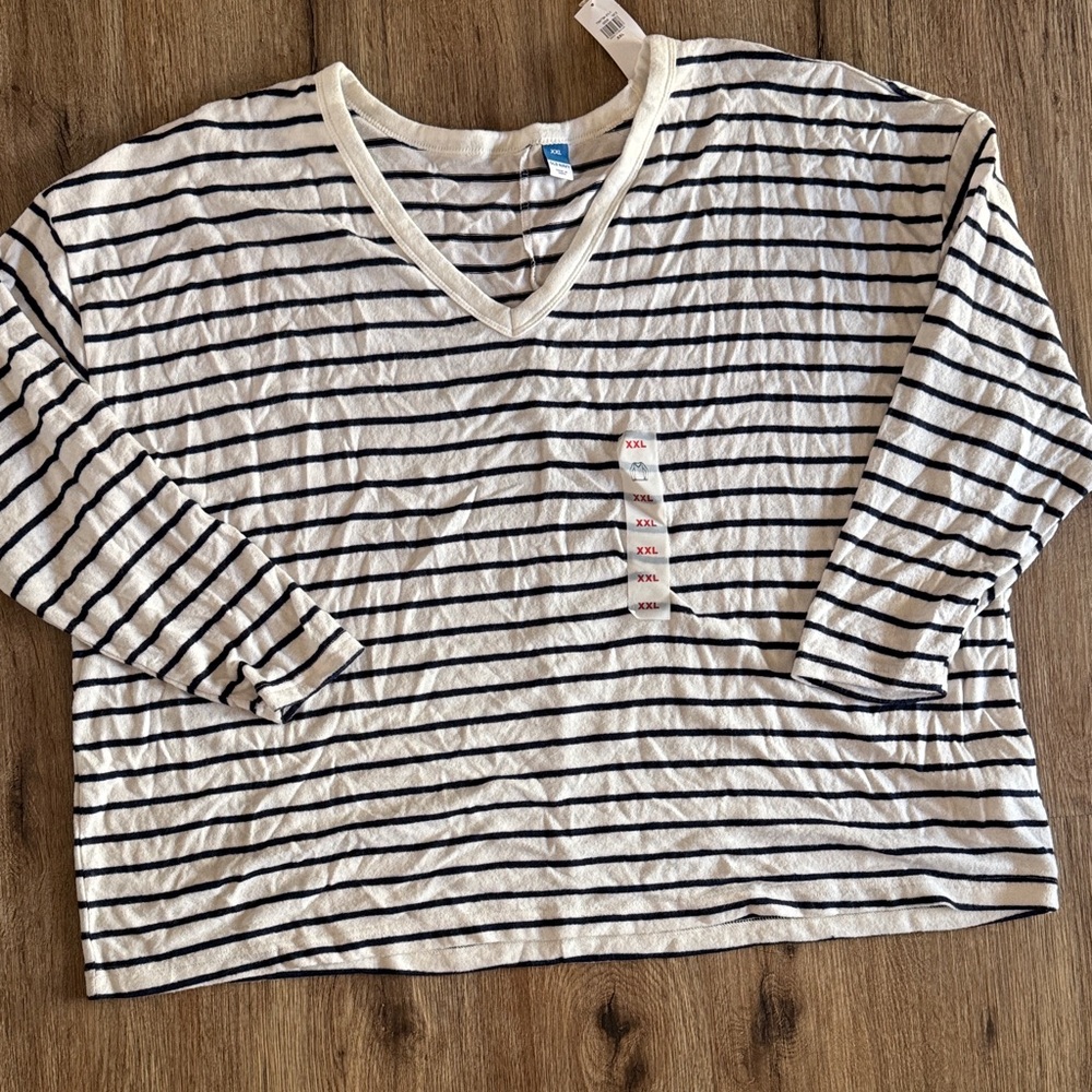 Old Navy Navy and White Striped Top